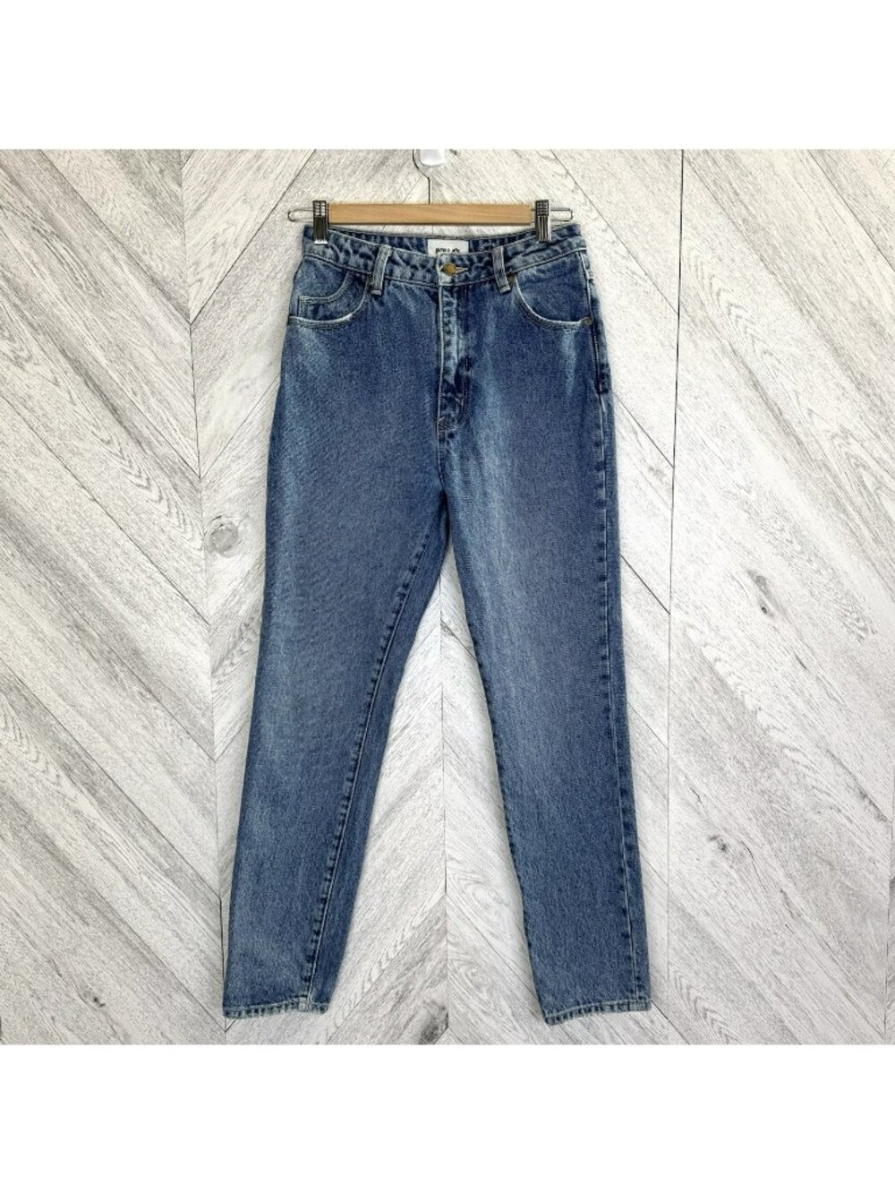 Rollas Jeans Dusters High Rise Slim Womens Size 26 Blue Denim Organic Cotton